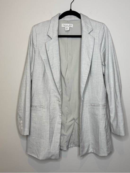 Rachel Zoe Jackets & Blazers - Rachel Zoe Light Gray Plaid Open-Front Blazer